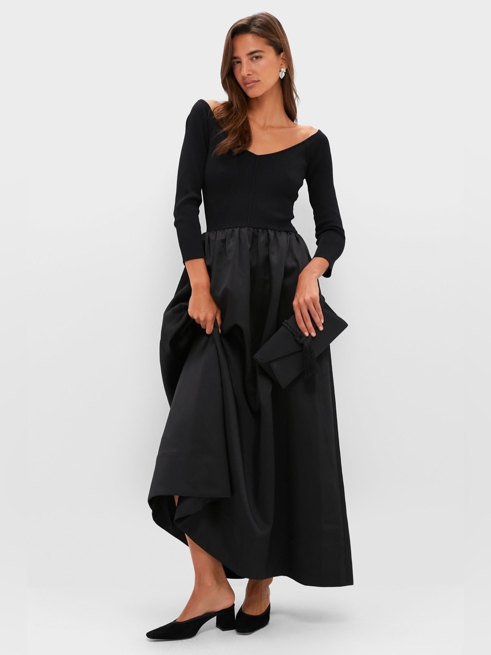 Tuckernuck Black Dupioni Clea Dress Size Medium NWT Maxi Dress